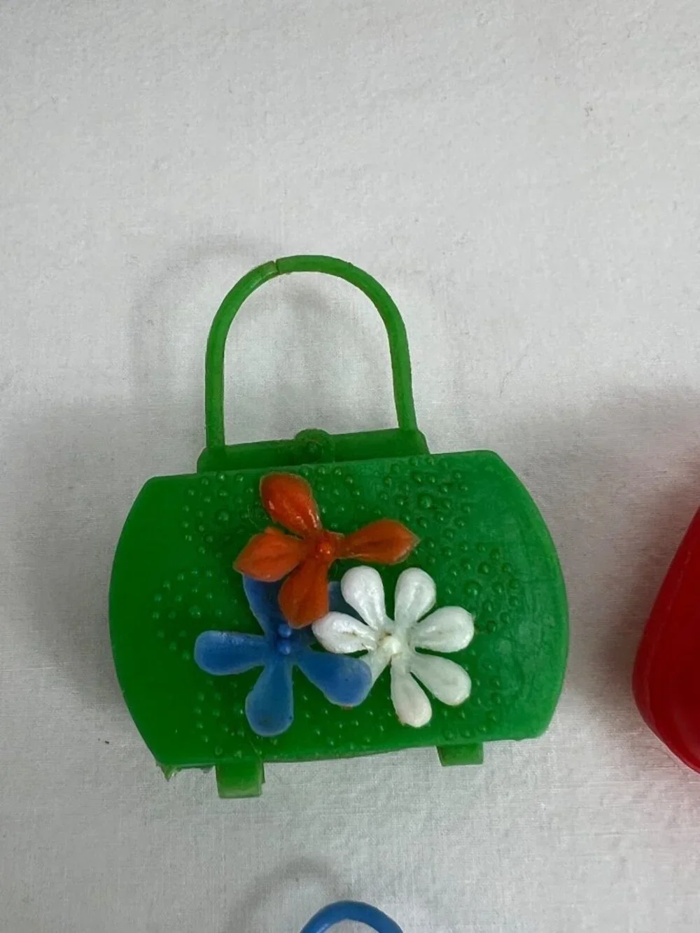 VTG 6 Flower Power Clone Handbags Barbie Doll Poodle Parade Purse Green Tote